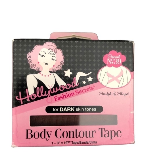 Hollywood Fashion Secrets Body Contour Tape Dark Skin Tones 1-3”X197” New PROM - Picture 1 of 3
